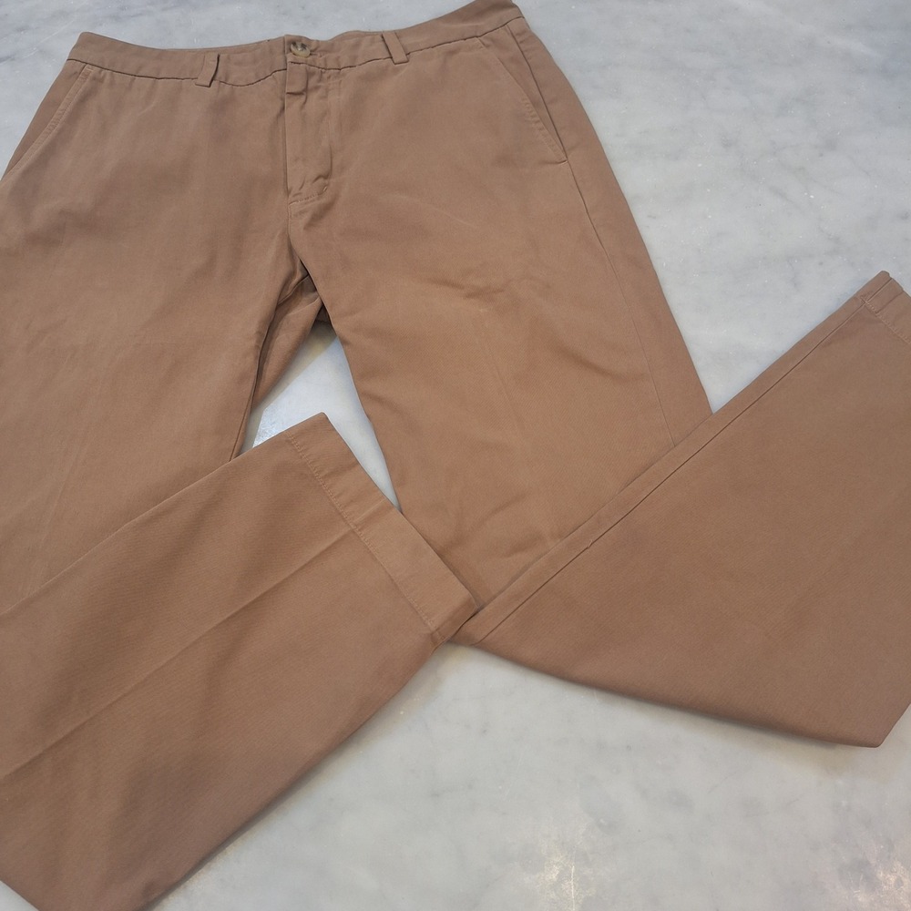 Vineyard Vines Breaker Pant Mens 32 Tan Slim Fit Cotton Chino Khaki Trousers